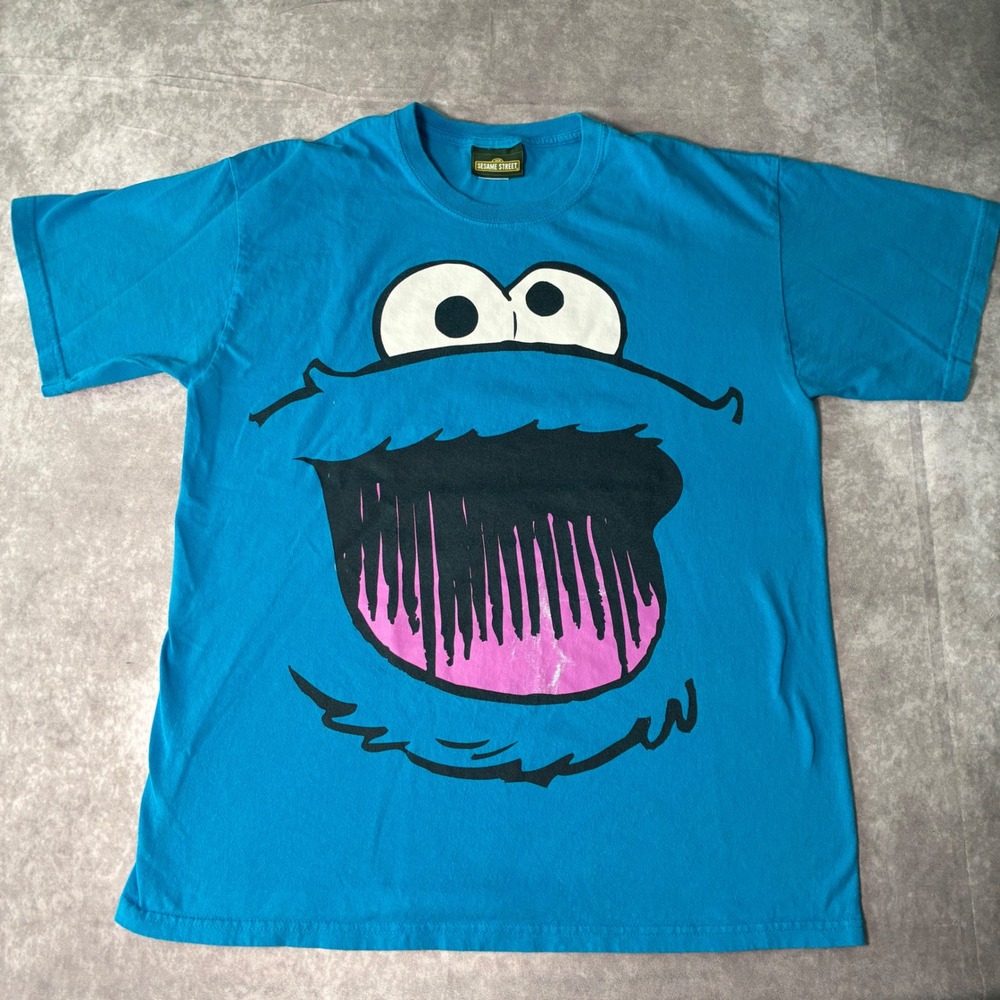 2005 Sesame Street Cookie Monster  T-Shirt Emo Scenecore  Mens L Made in USA